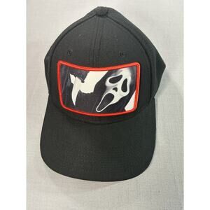Ghost Face Scream Snapback Hat Black Horror Movie Adjustable Cap